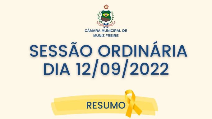 Sessão Ordinária do dia 12/09/2022