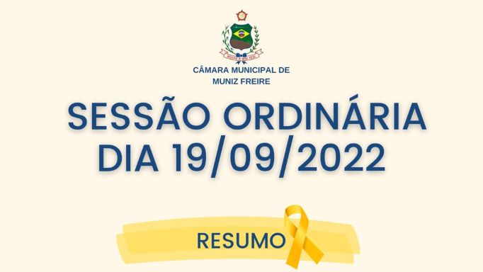 Sessão Ordinária do dia 19/09/2022