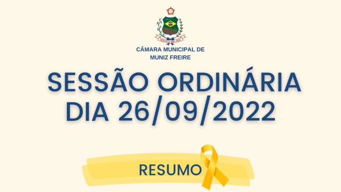Sessão Ordinária do dia 26/09/2022