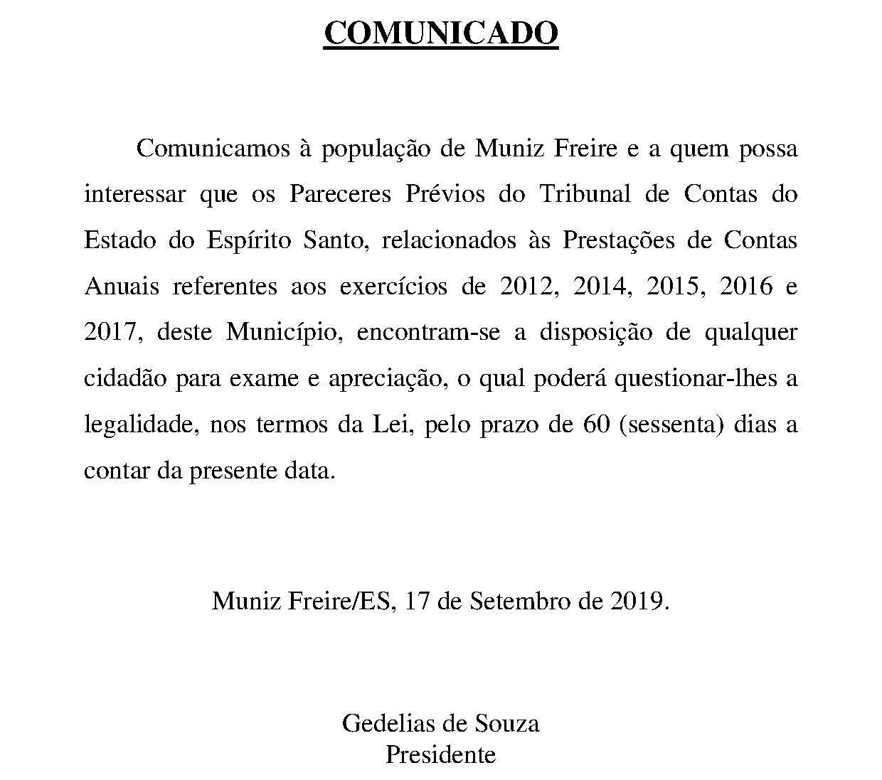 COMUNICADO