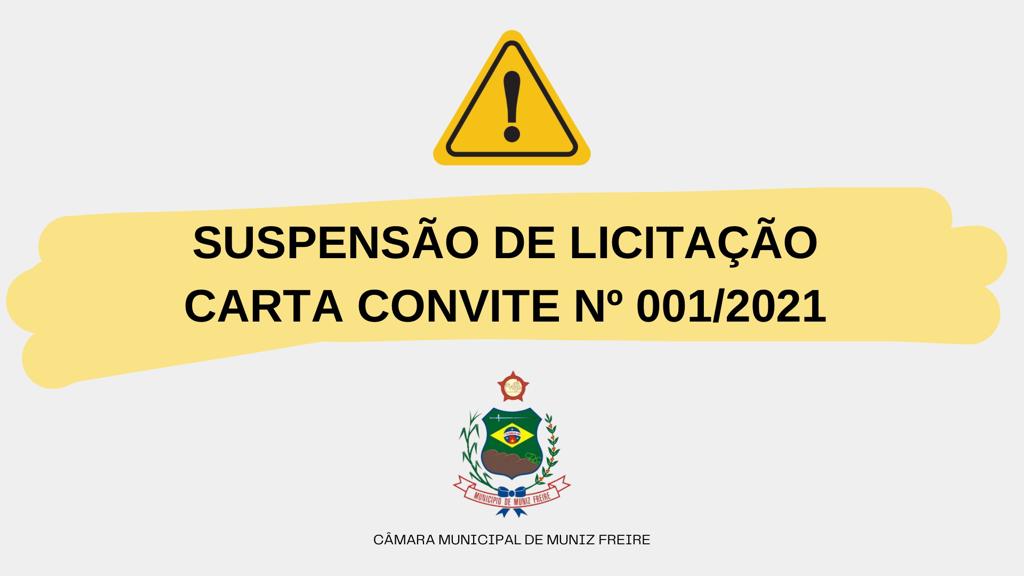 SUSPENSÃO DE LICITAÇÃO