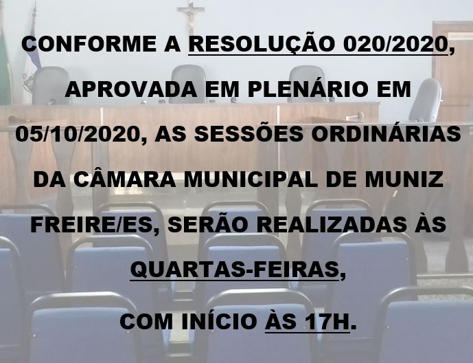 Sessão Ordinária realizadas às quartas-feiras