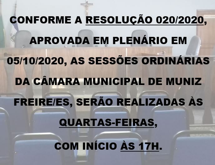 Sessão Ordinária realizadas às quartas-feiras